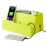 KOSOX Cable Tidy Box  Cable Management with Cellphone and Tablet Charge Station Green