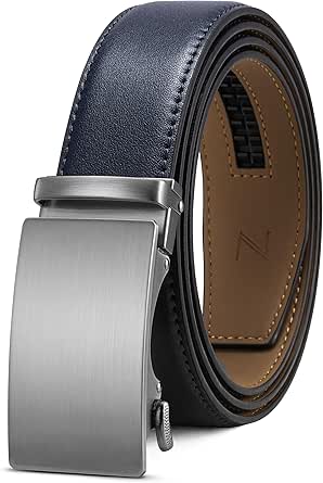 Zitahli Belt Men, Ratchet Belt Dress with 1 3/8" Premium Leather,Slide Belt with Easier Adjustable Automatic Buckle