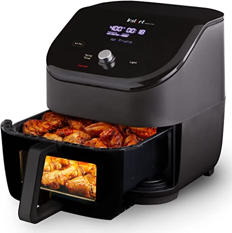 Instant Vortex Plus Air Fryer with ClearCook, 6 Quart, 6-in-1 Air Fry, Roast, Broil, Bake, Reheat, Dehydrate, Black