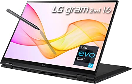 LG 2023 Gram 16" 2in1 Ultralight Laptop WQXGA IPS Touchscreen Intel EVO Platform i7-1260P 16GB RAM 3TB(1 2TB) NVMe SSD Iris Xe Graphics WIFI6 Backlit Fingerprint Fullday Battery Windows 11 Pro w/Pen