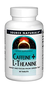 Source Naturals Caffeine   L-Theanine, 60 Tablets