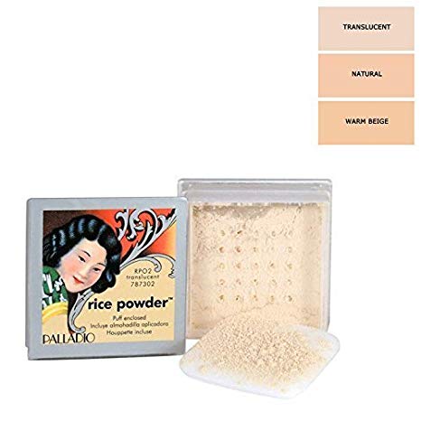 Palladio Beauty Rice Powder Set of 3 (Translucent, Natural, Warm Beige)