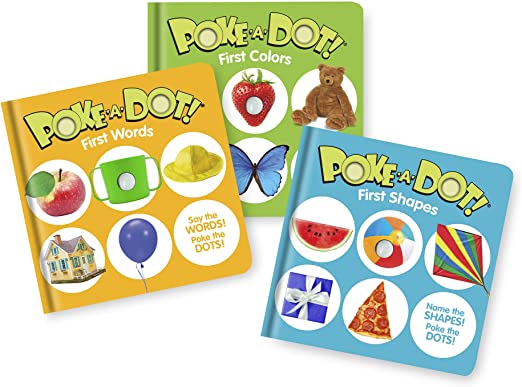 Melissa & Doug Children’s Books 3-Pack – Poke-a-Dot First Words, First Shapes, First Colors