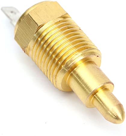 American Volt Electric Radiator Fan Ground Thermo Switch 1/8" 1/4" 3/8" 1/2" Inch NPT Temp Sensor Thread-in Brass Probe (3/8" NPT, 200'F On - 185'F Off)