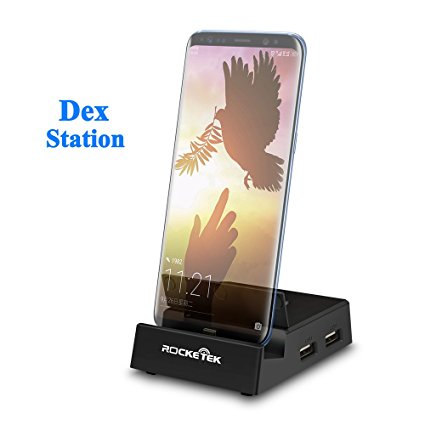 Rocketek Multi-port Docking Station for Samsung Galaxy S8 / Note8 / Hawei Mate10 - Portable Dock with Multi-functional Ports is an ideal kit for replacing the Original Dex Station.