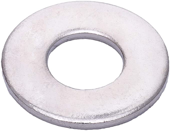 1/4" x 5/8" OD Chrome Coated Stainless Flat Washer, (100 Pack) - Choose Size, by Bolt Dropper, 18-8 (304) Stainless Steel