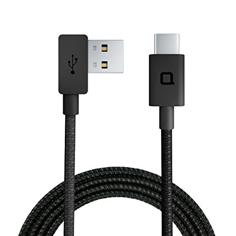 nonda ZUS Super Duty USB C to USB A Cable [4ft/1.2m, 90-degree], charger & data sync, for MacBook 12-inch, Nexus 5X, LG 5G, OnePlus 2 and other USB C devices, Black color