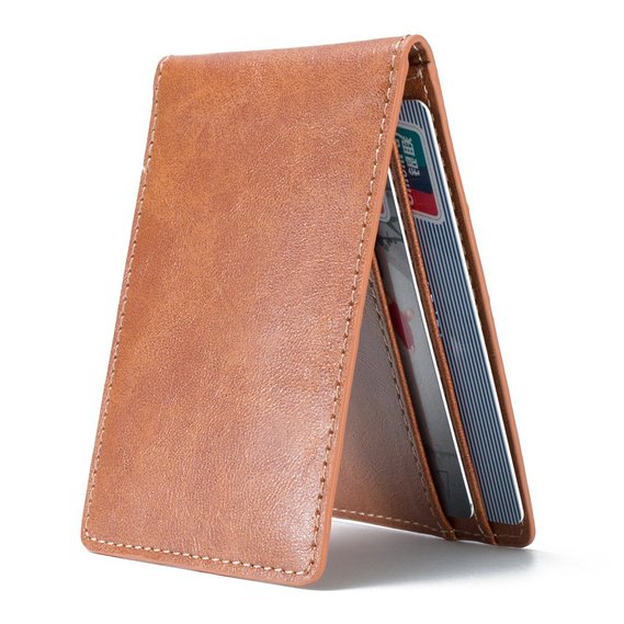 GintaXen Men's RFID Blocking Wallet Data Safe Ultra Slim Bifold Leather ID/Credit Card Holder