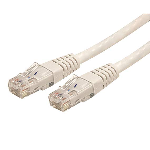 Cat6 Ethernet Cable - 25 ft - White - Patch Cable - Molded Cat6 Cable - Long Network Cable - Ethernet Cord - Cat 6 Cable - 25ft