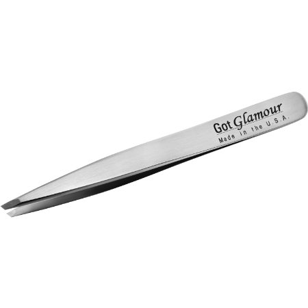 Micro Slant Tweezer - Made in USA Hand-Sharpened Stainless Steel - Pluck Eyebrows Grab Splinters - Precisely Aligned Tweezers Sharp Enough To Remove Even The Finest Hair Or Most Stubborn Splinter