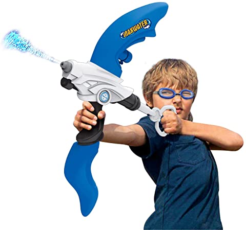 SainSmart Jr. Kids Squirt Water Gun Bow Toy with Swimming Goggle, Super Soaker Blaster Games Summer Outdoor Yard Activity with Capacity 800CC for Kids and Teens, Blue