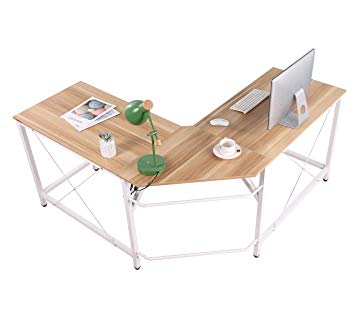 Mr IRONSTONE L-Shaped Desk Corner Table Computer Desk 59" PC Laptop Study Writing Table Workstation for Home Office