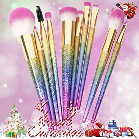 Docolor Makeup Brushes,10Pcs Fantasy Set Foundation Powder Eyeshadow Kits