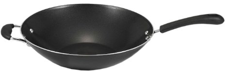 T-fal A80789 Specialty Nonstick Dishwasher Safe Oven Safe PFOA-Free Jumbo Wok Cookware 14-Inch Black