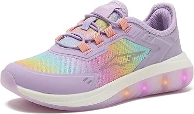 Avia Spark Slip On LED Light Up Boys and Girls Sneakers - Lightweight Tennis, Athletic, Kids and Toddler Light Up Shoes for Girls and Boys - Little Kid Shoes Size 11-3