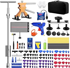 Dent Puller Kit, Paintless Dent Repair Kit with 142Pcs PDR Tools, Capable of Repairing 95% of Car Dents for Repair Work of Big Dents, Small Dents, Door Ding, Creases and Hail Damage