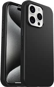 OtterBox iPhone 15 Pro Max (ONLY) Symmetry Series  Case - Black, snaps to MagSafe, ultra-sleek, raised edges protect camera & screen - Non-Retail Packaging