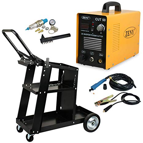 ZENY DC Inverter Plasma Cutter 50AMP CUT-50 Dual Voltage 110-220V Cutting Machine With Welding Cart