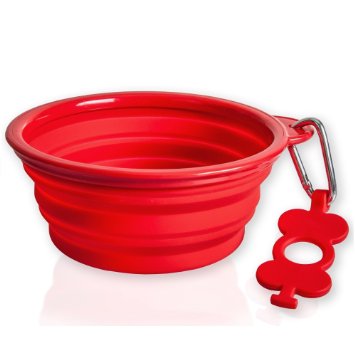 SiliPet Collapsible Dog Bowl, 7 Inch Diameter for Medium to Large Dogs is Lightweight, Sturdy, Leak Proof, Food Safe.