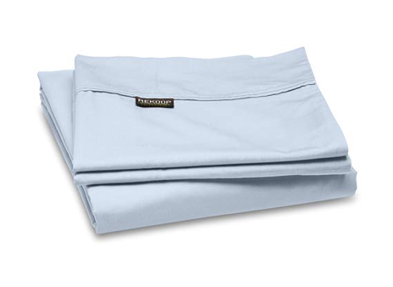 REKOOP Eco-Friendly Sheets, Cotton Rich, Smooth Percale Weave, 4 Piece Queen, 15" Deep Pocket, Omphalodes