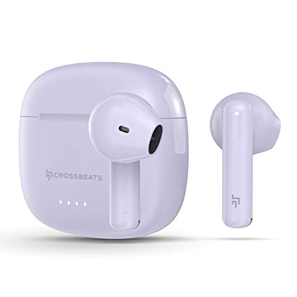 CrossBeats Newly launched Atom Bluetooth Truly Wireless in-Earbuds, Quad Mic ENC, EchoBlast™, 52 hrs Playtime, 13 mm Drivers, Super lite Weight, Gaming Mode, Smart Touch Control, Snap Charge™-Pink