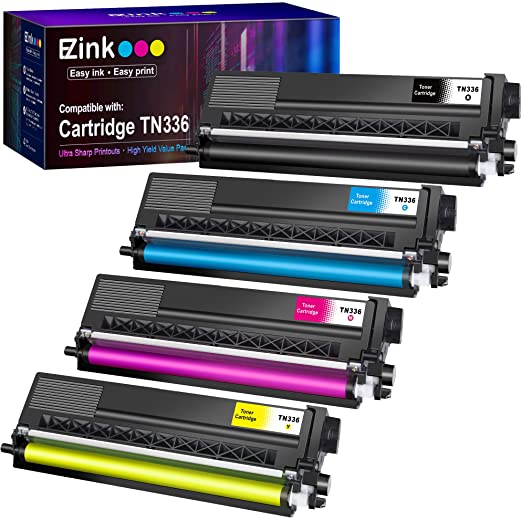 E-Z Ink (TM) Compatible Toner Cartridge Replacement for Brother TN336 TN331 TN-336 TN-331 to use with HL-L8350CDW MFC-L8850CDW MFC-L8600CDW HL-L8350CDWT HL-L8250CDN (Black Cyan Magenta Yellow, 4 Pack)