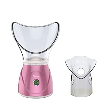 Hann Facial Steamer Professional Sinus Steam Inhaler Face Skin Moisturizer Facial Mask Sauna Spa Steamers with Aromatherapy Diffuser Humidifier Function (Pink)