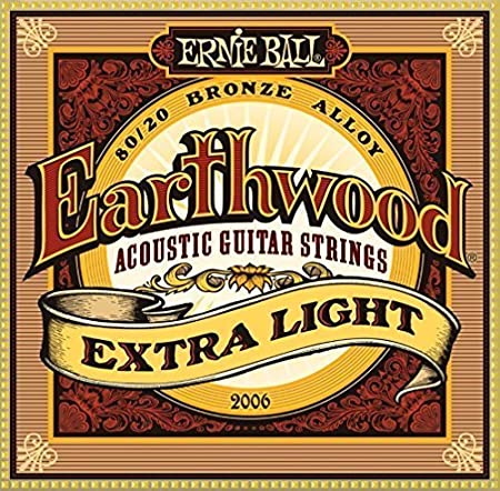 Ernie Ball Earthwood 80/20 Bronze Alloy Extra Light Acoustic Guitar Strings 10-50 - Includes 6 Free Plectrums