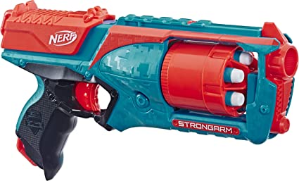 Strongarm Nerf N-Strike Elite Toy Blaster with Rotating Barrel, Slam Fire, and 6 Official Nerf Elite Darts for Kids, Teens, and Adults (Amazon Exclusive)