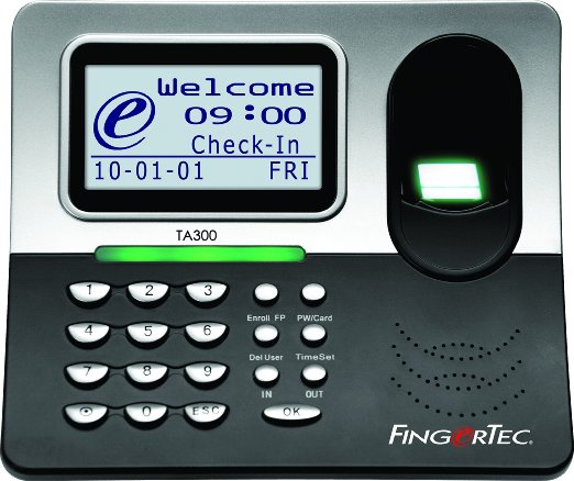 Fingertec TA300 Desktop Time Clock & Attendance Fingerprint Terminal Totally Portable for on the Go Training Centers, Trade Shows & Construction Workers