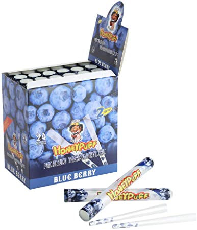 Honeypuff Blueberry Flavored Pre Rolled Cones (48 PCs) with Rolling Paper Tube King Size with Tips (110mm)
