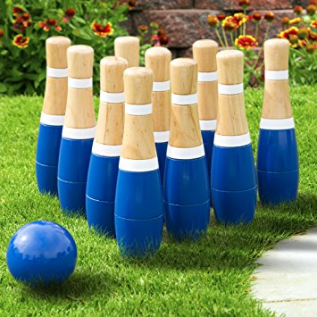Hey! Play! Wooden Lawn Bowling Set, 8"