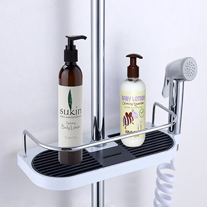Bathroom Shower Caddy Shelves, Stainless Steel Adjustable Shower Rack Storage Organizer