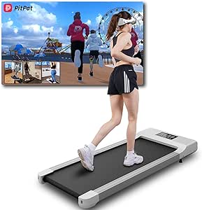 Superun Raceable Walking Pad Suitable for High-tech Equipment, Walking Treadmill Max Capacity 159KG Under Desk Treadmill with APP Control Portable Treadmill Free Training Courses/Multi-Runner Races