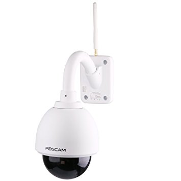 Foscam FI9828P 1.3 Megapixel (1280x960p) 3x Optical Zoom H.264 Wireless Outdoor PTZ Security IP Camera - (White)