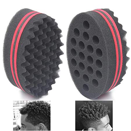 AIR TREE Big Holes Magic Barber Sponge Brush Twist Hair For Wave,Dreadlock,Coils,Afro Curl As Hair Care Tool 7 & 16 Mm Hole Diameter Suitable For Curly Hair (1 PCS)