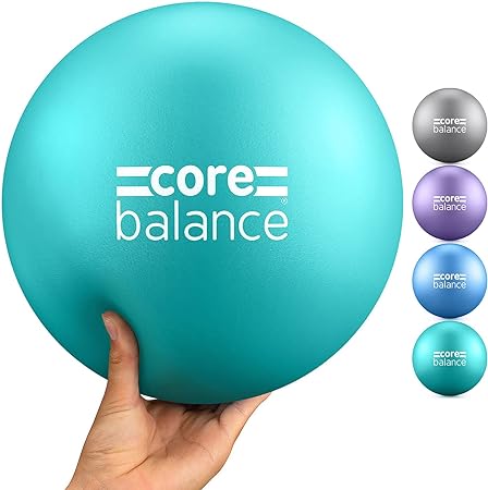 Pilates Ball Anti Burst, Core Ball with Inflation Tube, Mini Pilates Ball for Physical Therapy, Small Exercise Ball for Yoga, Barre, Stretching and Core Stability Workout 9"/23cm