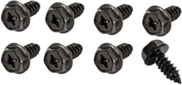 Cutequeen Little License Plate Frame Bolts Screws Metal(Pack of 8) (Black, no paw)