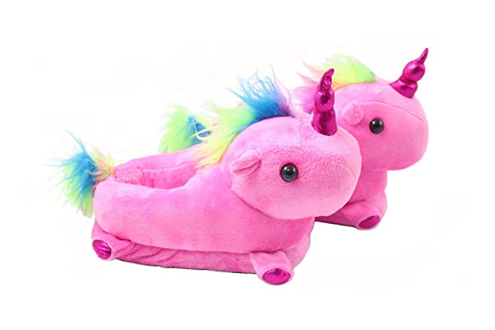 Regilt Kids Cute Animal Plush Slippers Soft Unicorn, Shark, Flamingo Home Shoes