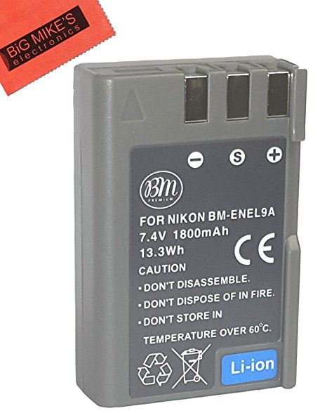 BM Premium EN-EL9, EN-EL9A Battery for Nikon D5000, D3000, D60, D40x & D40 Digital SLR Camera