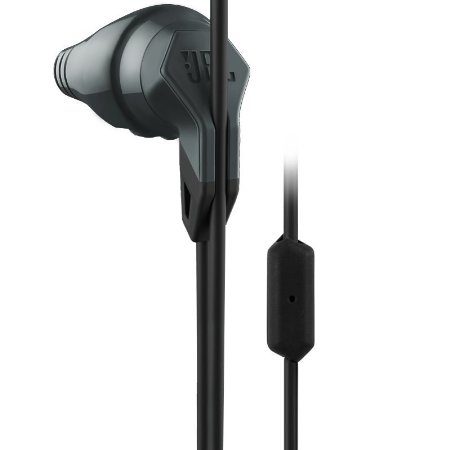 JBL Grip 200 In-Ear Sweat-Resistant Sport Headphones with In-Line 1 Button Microphone - Black