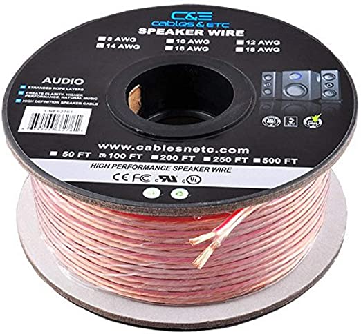 100 Feet 12AWG Enhanced Loud Oxygen-Free Copper Speaker Wire Cable, CNE62270