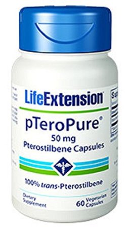 Life Extension Pteropure Pterostilbene Vegetarian Capsules 50 mg 60 Count