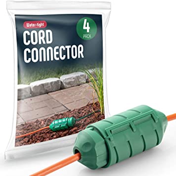 Outdoor Extension Cord Cover [Set of 4] Extension Cord Connector - Indoor & Outdoor Water-Tight Cord Lock for Timers, Extension Cables, Reels, Transformers, Power Strips, Lights & Tools Green