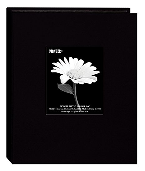 Pioneer Photo 24-Pocket Frame Cover Album for 5 by 7-Inch Prints, Deep Black Fabric