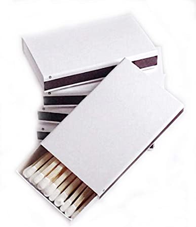 Party Favors Plus 50 Plain White Cover Wooden Matches Box Matches