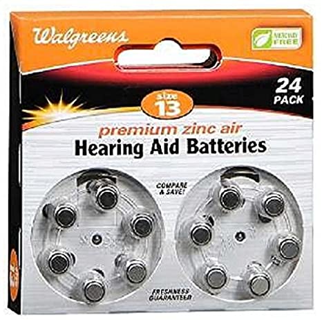 Walgreens Hearing Aid Batteries, Zero Mercury, #13 24 ea