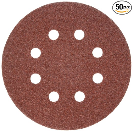 Bosch SR5R085 50-Piece 80 Grit 5 In. 8 Hole Hook-And-Loop Sanding Discs