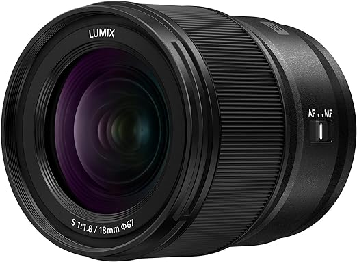 Panasonic LUMIX S Series Camera Lens, 18mm F1.8 L-Mount Interchangeable Lens for Mirrorless Full Frame Digital Cameras - S-S18 Black