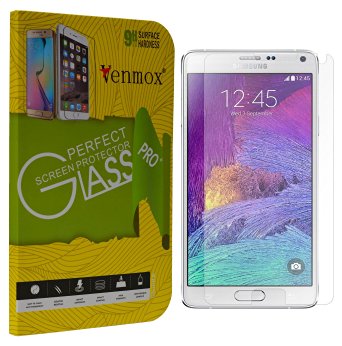 Galaxy Note 4 Screen Protector, Venmox® Premium Tempered Ballistic Glass Screen Protector (2.5D Round Edge/99% Clarity/Shatter-Proof/Bubble Free) for Samsung Galaxy Note 4